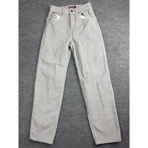 Empyre Tori Pants Women's 3 Gray Corduroy Straight Leg Pockets Zip Button Skater